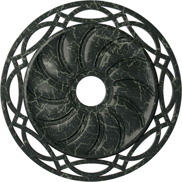 Ekena Millwork Loera Medallion (Canopies up to 6 1/4"), 26 5/8"OD x 4 1/2"ID x 1 3/8"P, Painted Turtle Crackle CM26LOPTC - main